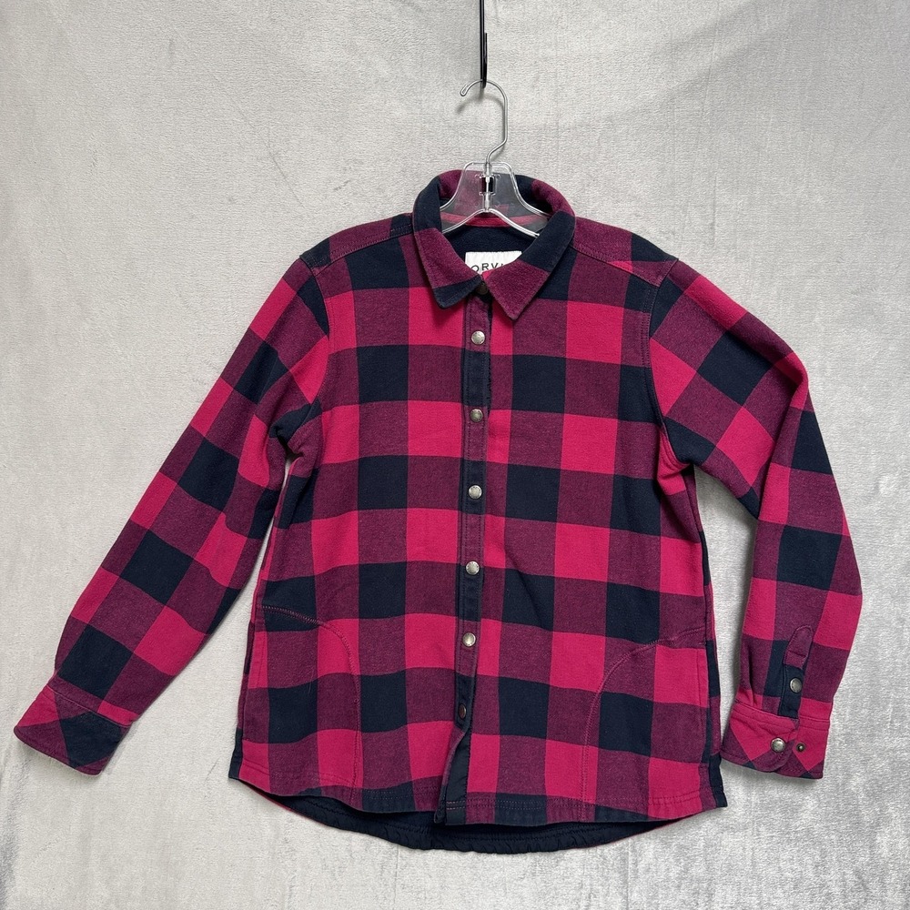 Orvis Classic Collection‎ Jacket Mens Large Pink Buffalo Plaid Flannel Shacket